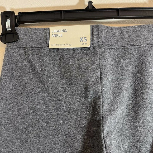 SOFT SURROUNDINGS Sz XS WOMEN'S HAVE TO HAVE Heather Gray Ankle LEGGINGS NWT - Picture 3 of 6
